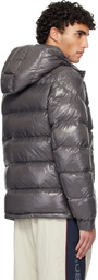 Moncler Gray Moncler Maya Hooded Short Down Jacket