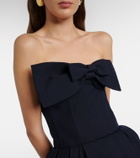 Shushu/Tong Bow-detail wool and silk midi dress
