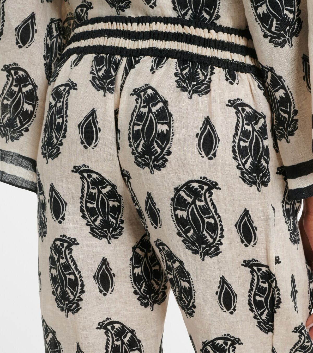 Johanna Ortiz Printed linen wide-leg pants