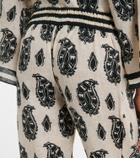 Johanna Ortiz Printed linen wide-leg pants