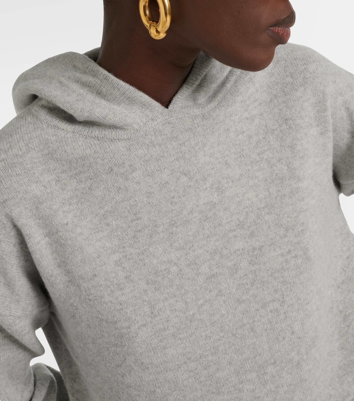 JW Anderson Cropped satin-trimmed wool hoodie