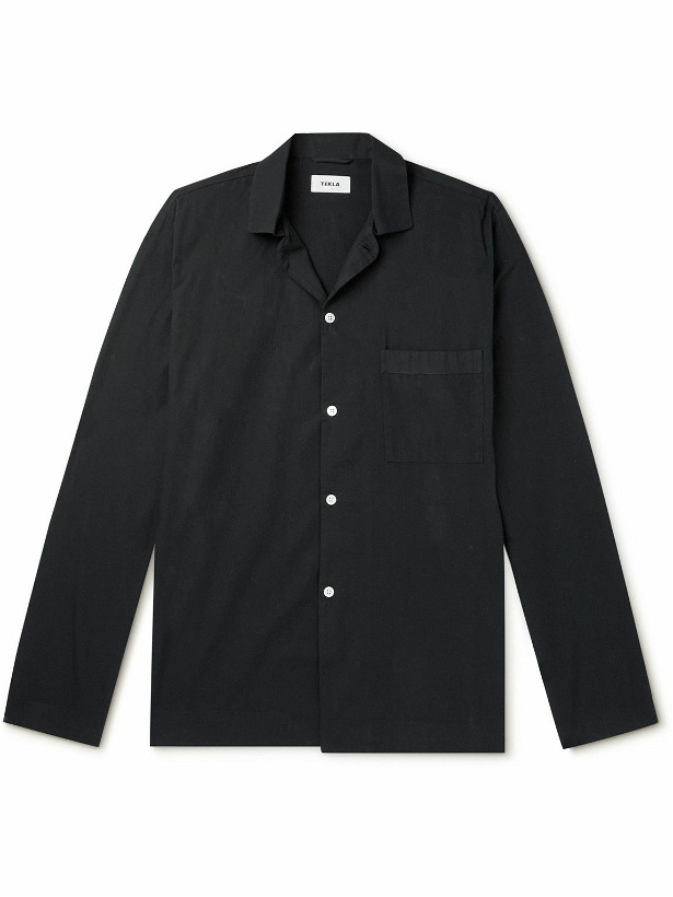 Photo: TEKLA - Organic Cotton-Poplin Pyjama Shirt - Black