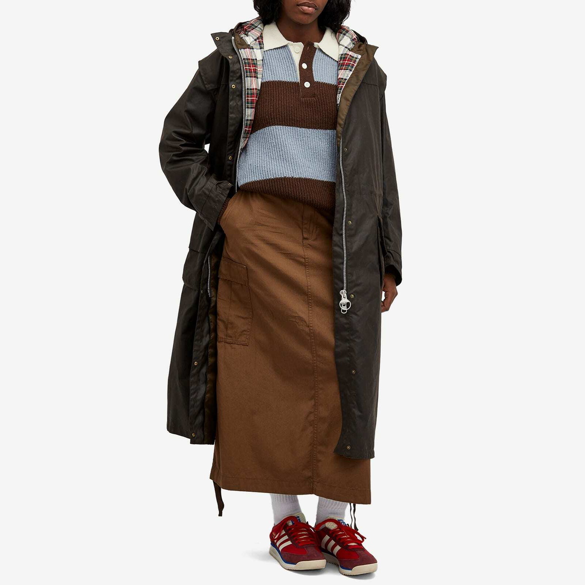 Barbour Women's x Alexa Chung Hooded Wax Jacket in Olive