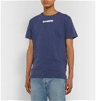 Off-White - Printed Cotton-Jersey T-Shirt - Blue