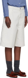 Carhartt Work In Progress Off-White Mercer Stripe Denim Shorts