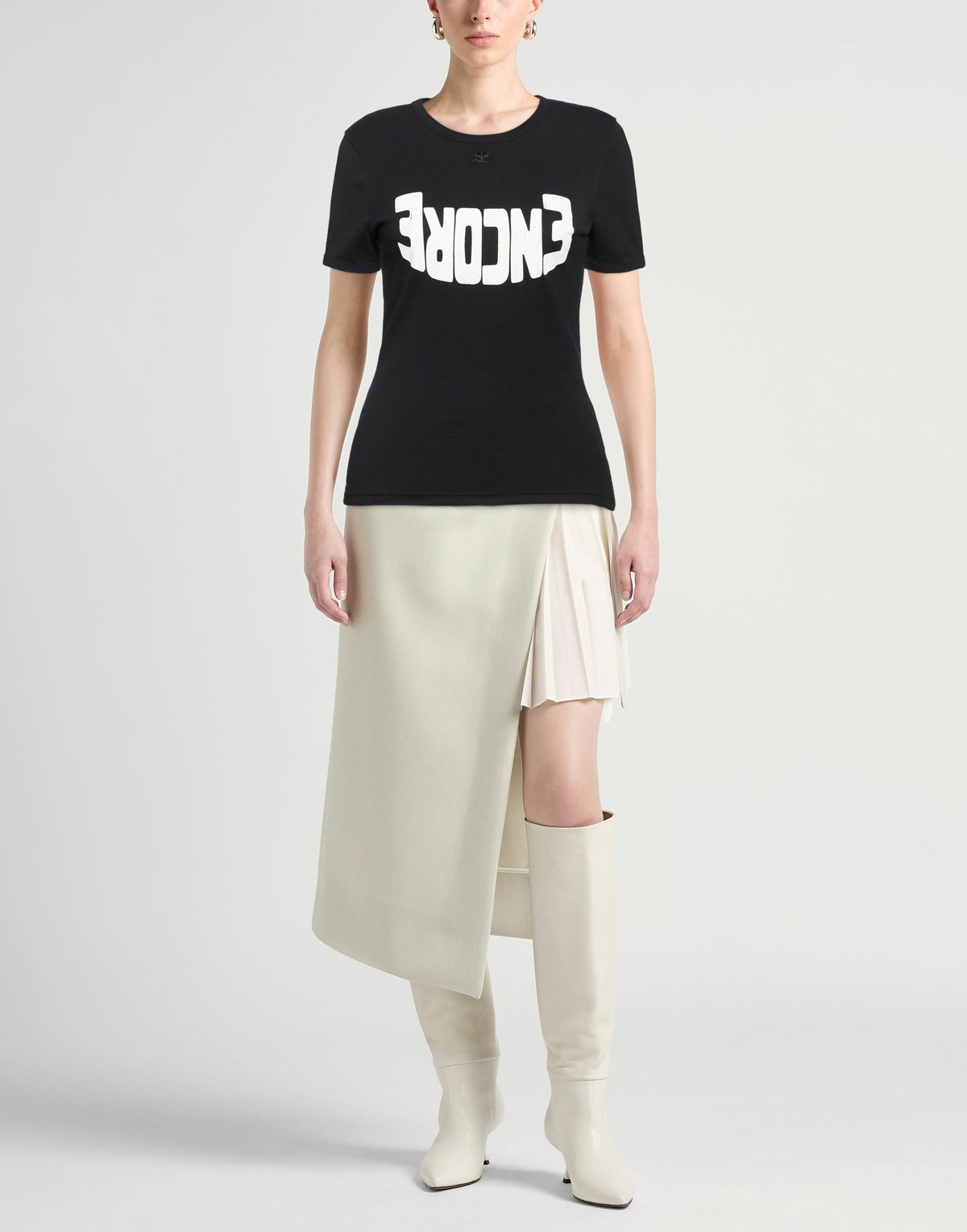 Courrèges Womens T-shirt in Black
