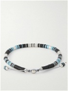 M. Cohen - Rizon Sterling Silver and Cord Beaded Bracelet - Blue