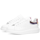 Alexander McQueen Men's Heel Tab Wedge Sole Sneakers in White/Multi