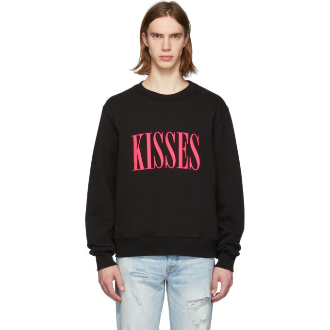Photo: Amiri Black and Pink Kisses Crew Sweatshirt