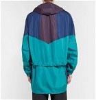 Balenciaga - Colour-Block Ripstop Hooded Half-Zip Jacket - Men - Turquoise