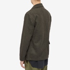 Universal Works Men's Melton Wool Bakers Chore Jacket in Olive