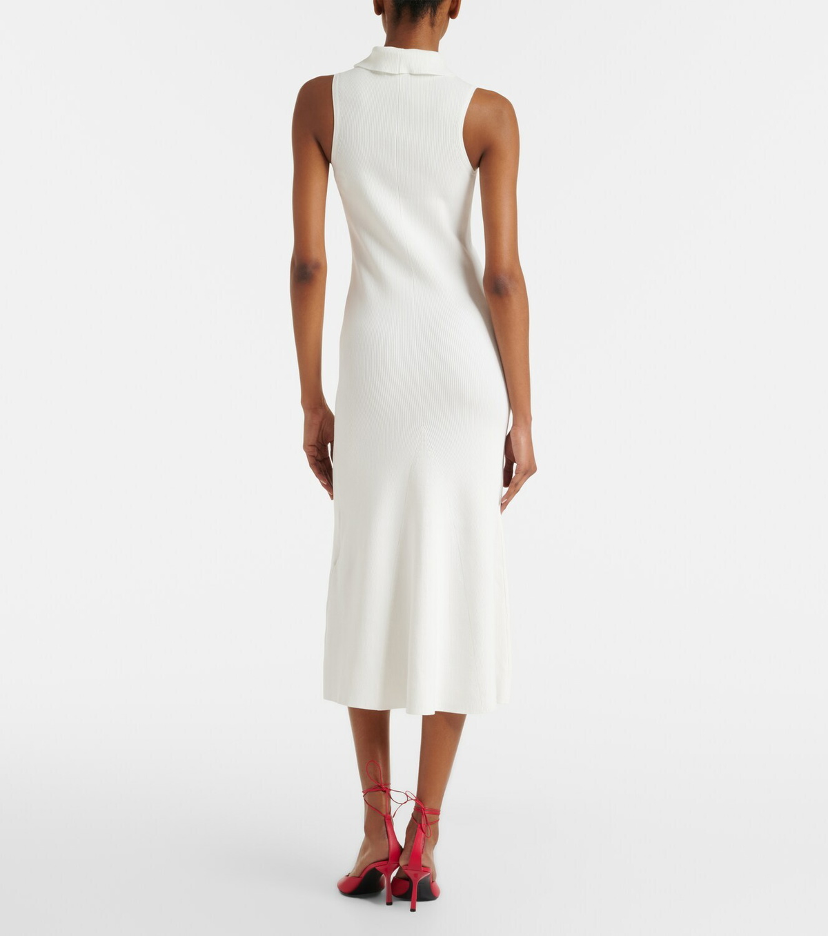 Victoria Beckham Mira ribbed-knit zip-up midi dress