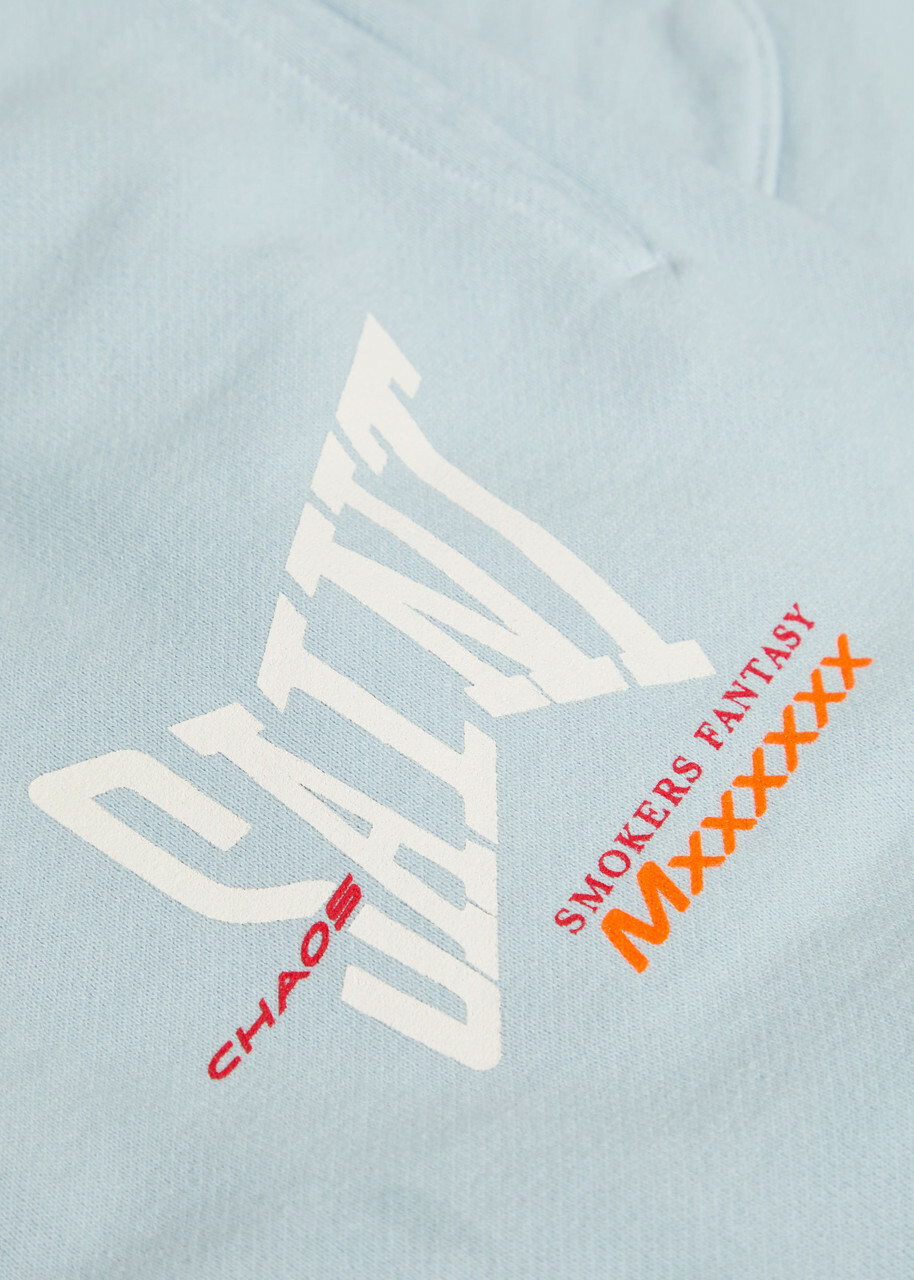 Saint Mxxxxxx Logo-print Cotton Shorts Light Blue