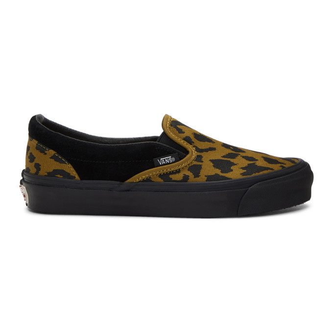 Photo: Vans Black and Brown Leopard OG Classic Slip-On Sneakers