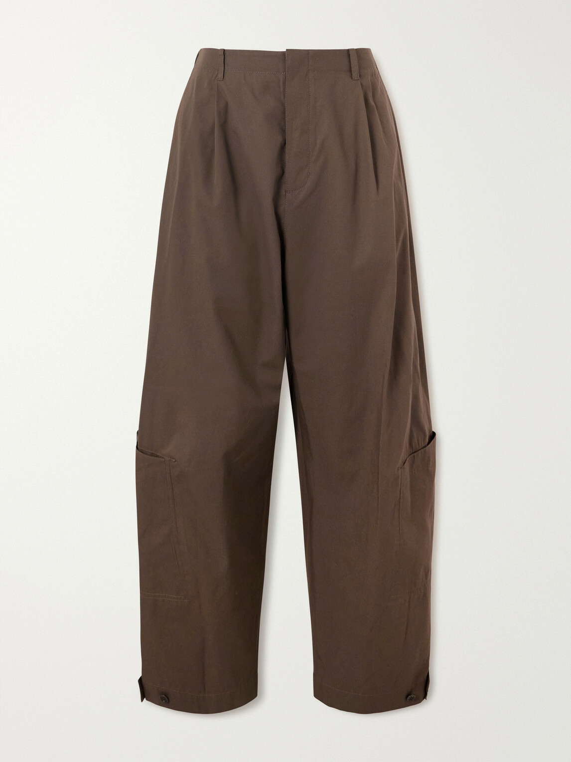 Amomento - Cotton-Blend Wide-Leg Trousers - Brown