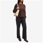 DONNI. Women's Thermal Henley Top in Espresso