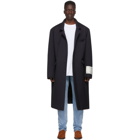 Off-White Navy Wool Volume Coat