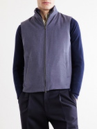 Herno - Leather Trimmed Silk and Cashmere-Blend Vest - Purple