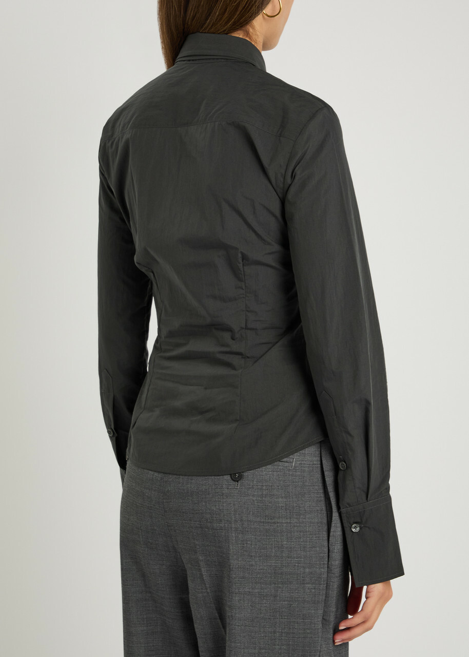 Bettter Cascade Cotton Poplin Shirt and tie set Grey