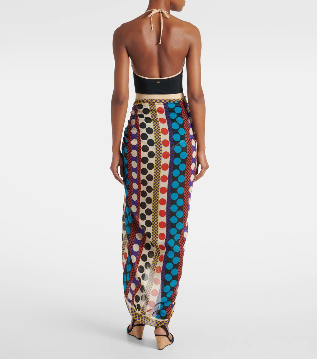 Valentino Polka-dot cotton and silk beach cover-up