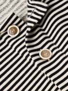 Marni - Striped Cotton-Jersey Polo Shirt - Black
