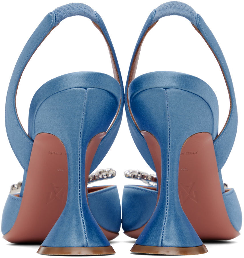 amina muaddi blue heels
