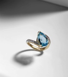 Mateo Slanted 14kt gold ring with topaz