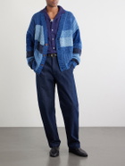 Kartik Research - Patchwork Cable-Knit Wool Cardigan - Blue