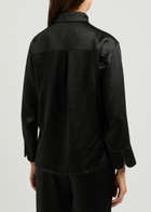 Fleur OF England Fleur du Jour Silk-satin Pyjama Shirt Black