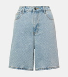 Self-Portrait Embellished denim shorts