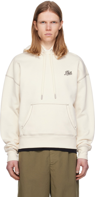 Photo: AMI Paris Off-White Cotton 'Ami' Signature Hoodie