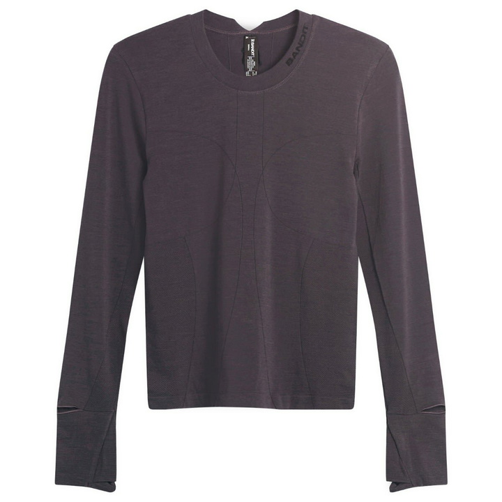 Photo: Bandit Women's Wool Long Sleeve Seamless Crewneck in Shadow