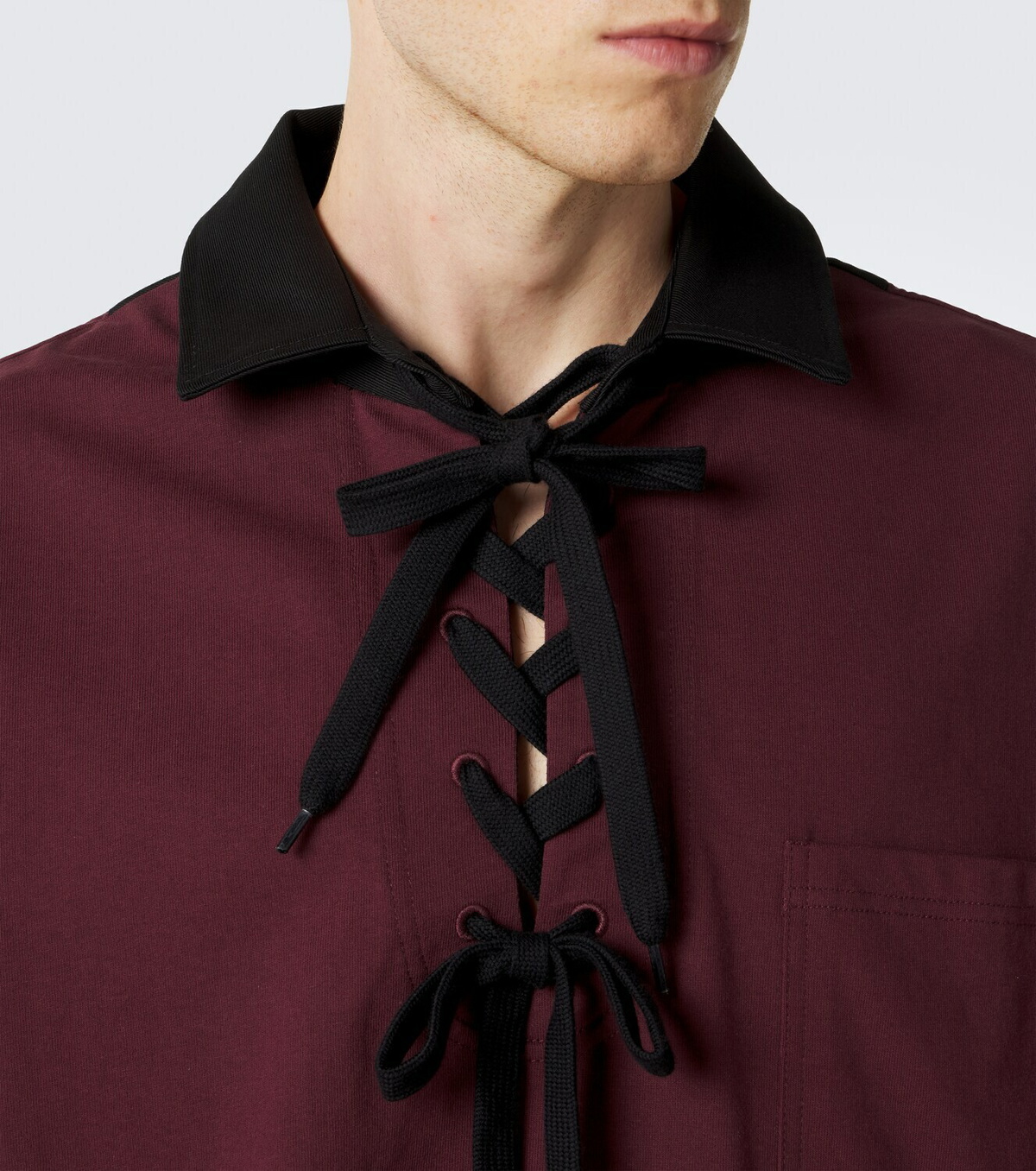 Simone Rocha Lace-up cotton polo shirt