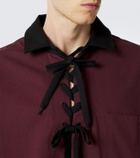 Simone Rocha Lace-up cotton polo shirt