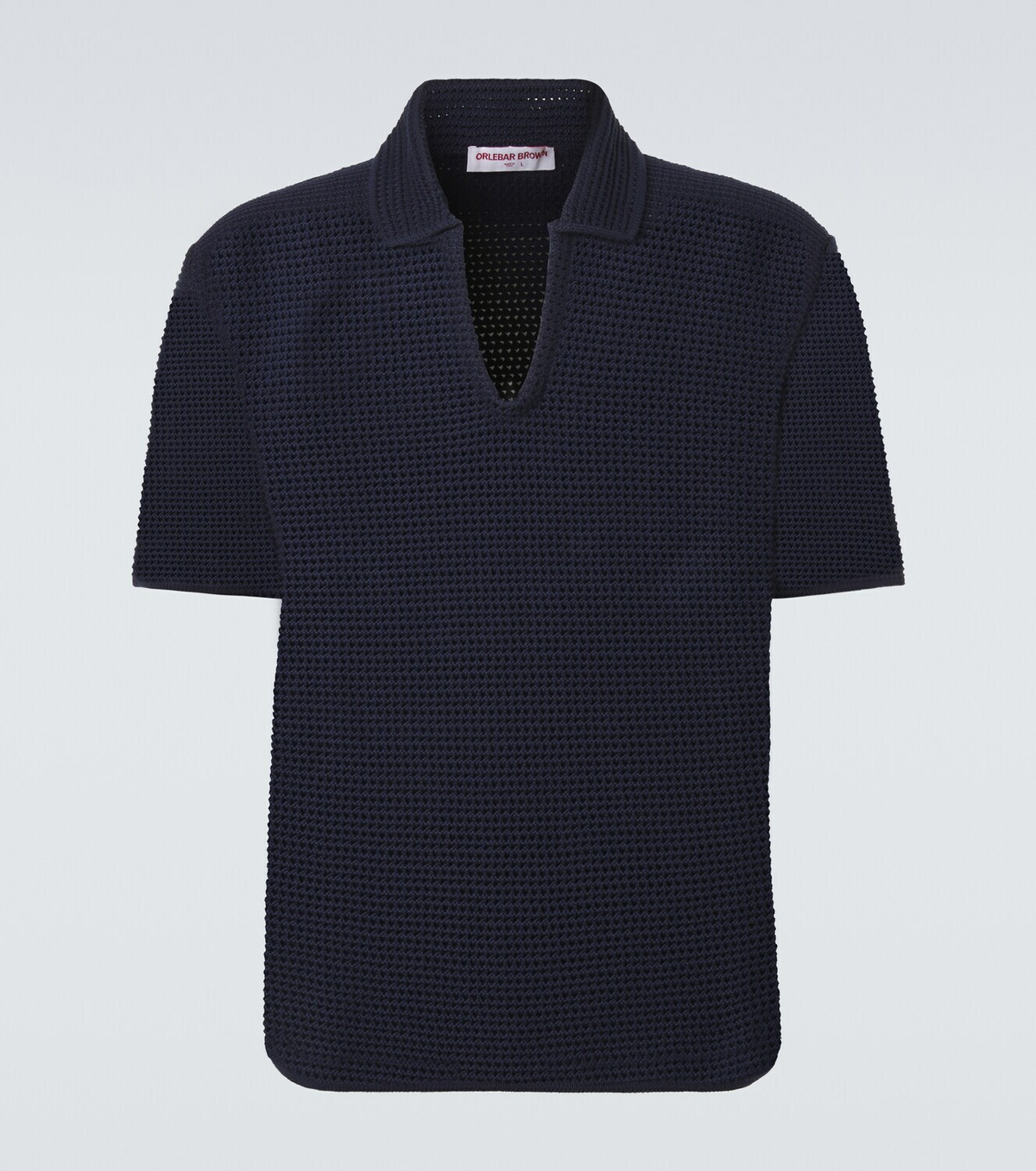 Orlebar Brown Batten crochet cotton polo shirt