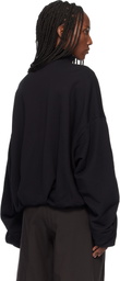 Dries Van Noten Black Draped Jersey Sweatshirt