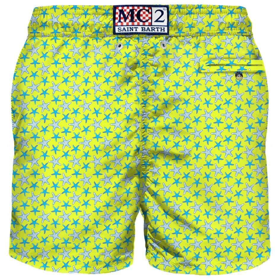 MC2 Saint Barth Light Fabric Man Swim Shorts Starfish Print