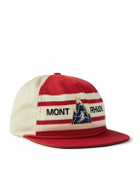 Rhude - Mont Logo-Embroidered Striped Knitted and Cotton-Twill Trucker Hat