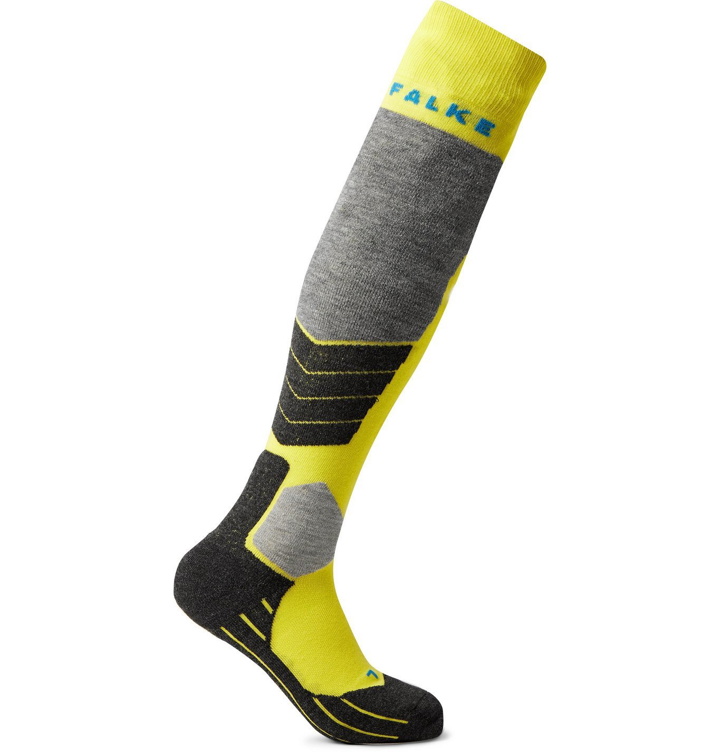 Photo: FALKE Ergonomic Sport System - SK2 Stretch-Knit Ski Socks - Yellow