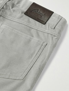 Brioni - Slim-Fit Stretch-Cotton Corduroy Trousers - Gray