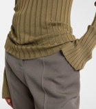 Calvin Klein Collection Ribbed-knit wool polo shirt