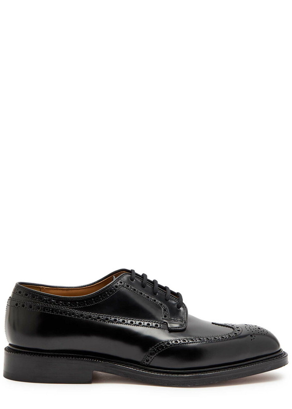 Photo: Church's Grafton Perforated Glossed Leather Derby Shoes Black
