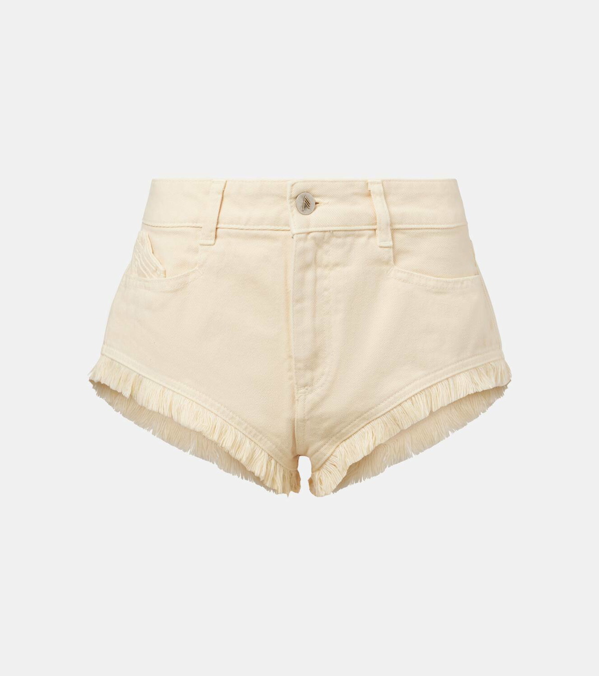 The Attico Fringed cotton canvas shorts