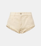 The Attico Fringed cotton canvas shorts