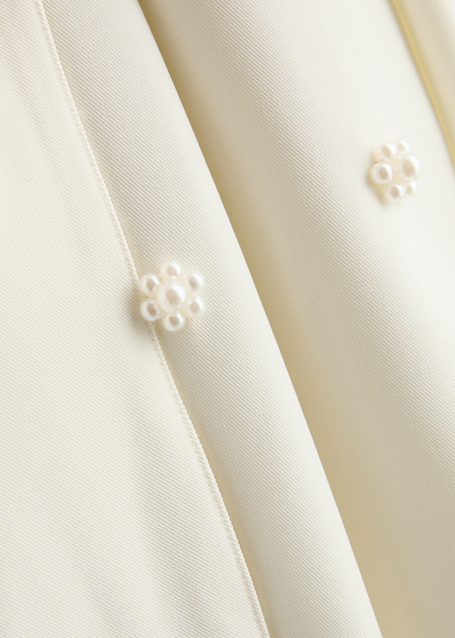 【英国発Sister Jane】Polo Pearl wide-leg twill trousers Sister Jane Polo Pearl Wide-leg Twill Trousers White Sister Jane