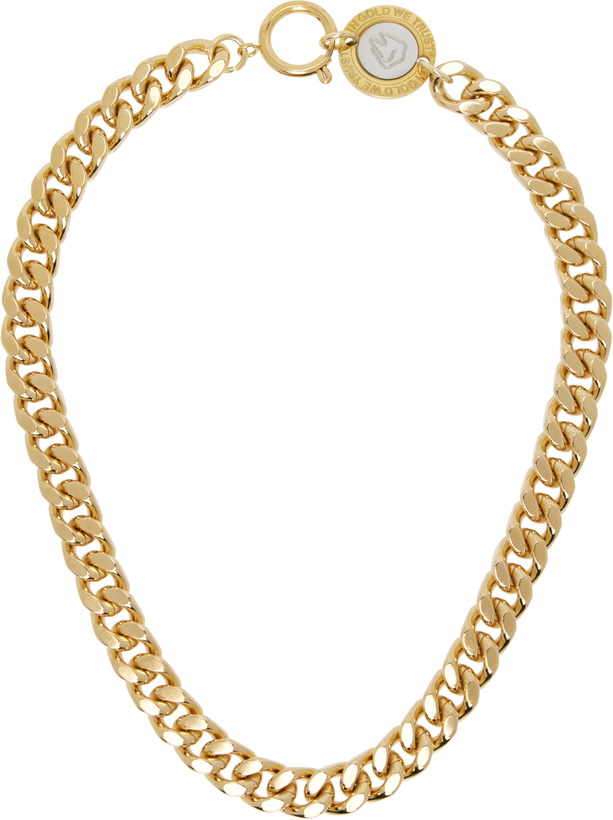 Photo: IN GOLD WE TRUST PARIS Curb Chain Logo Clasp Necklace