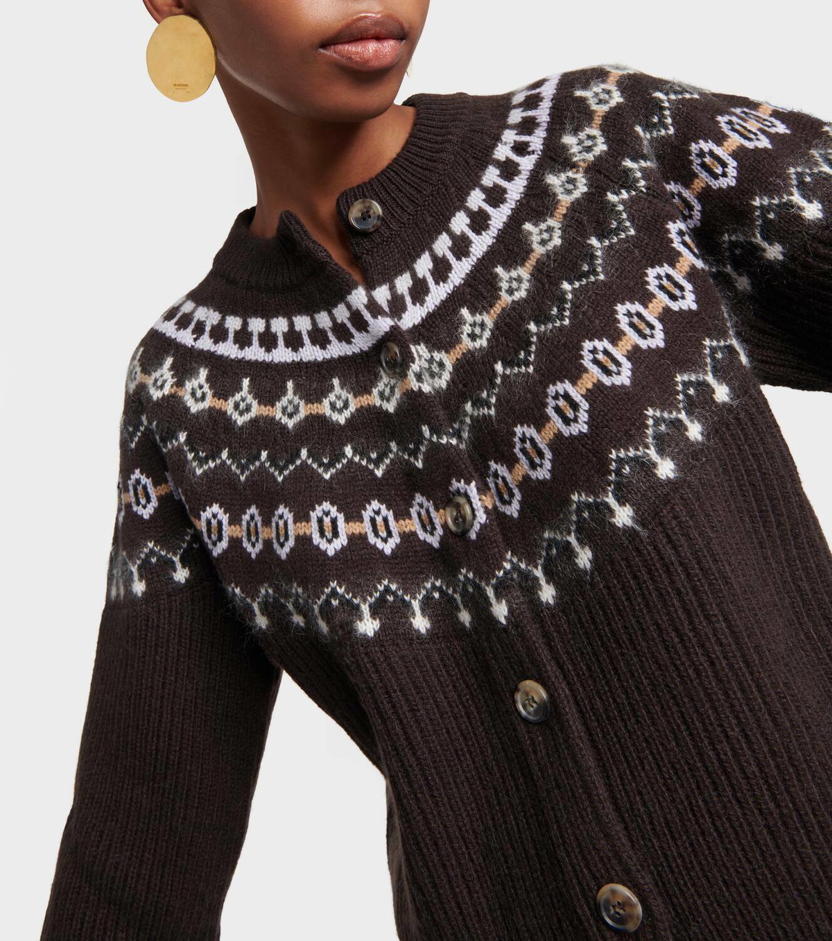 Khaite Michaela Fair Isle cashmere-blend cardigan