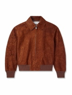 Alexander McQueen - Textured-Suede Bomber Jacket - Red