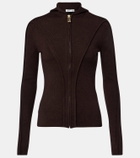 Victoria Beckham Wool-blend jersey zip-up hoodie
