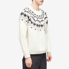 And Wander Men's Lopi Fair Isle Crew Knit in Off White